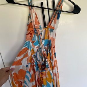 Tropical maxi cross back dress